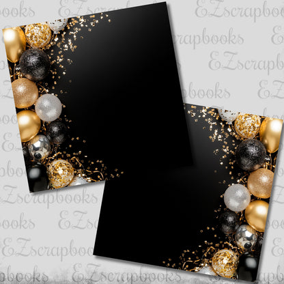 New Year Black Border NPM - Scrapbook Layout - 26-004