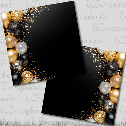 New Year Black Border NPM - Scrapbook Layout - 26-004