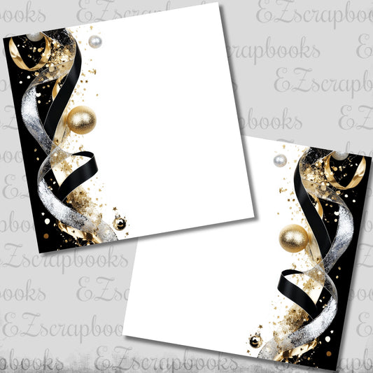 New Year Black & White Border NPM - Scrapbook Layout - 26-005