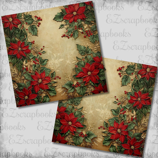 Christmas Poinsettias NPM - Scrapbook Layout - 25-903