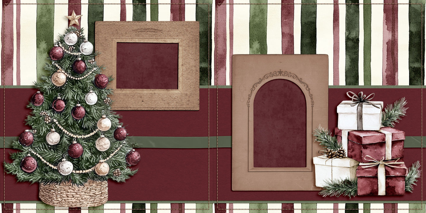 Joyful Time Tree - Christmas Scrapbook Layout - 25-918