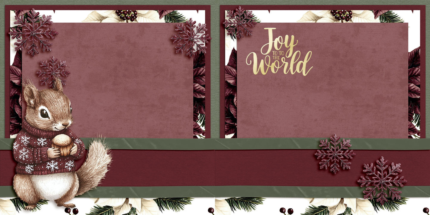 Joyful Squirrel NPM - Christmas Scrapbook Layout - 25-921