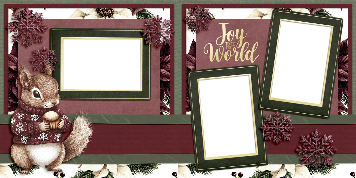 Joyful Squirrel - EZ Digital Scrapbook Pages - INSTANT DOWNLOAD