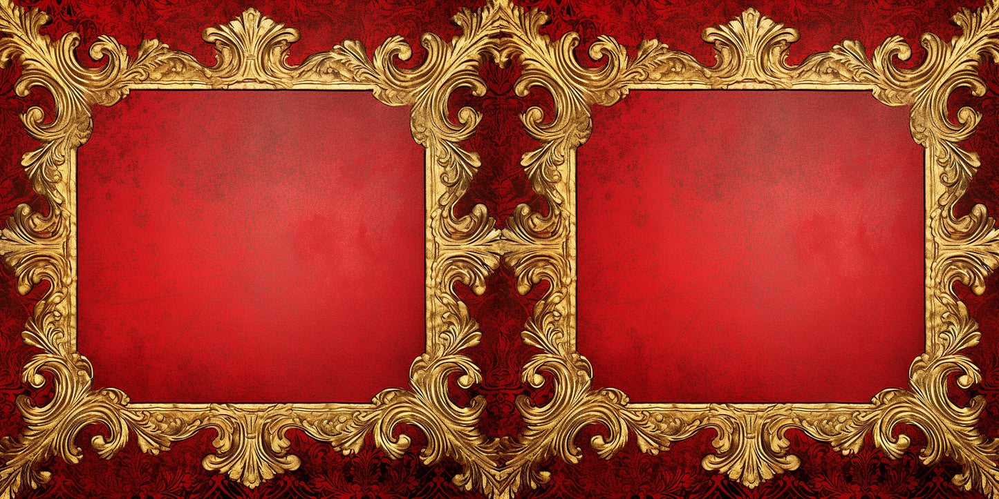 Christmas Baroque Frames NPM - Set of 5 Double Page Scrapbook Layouts - 25-1103