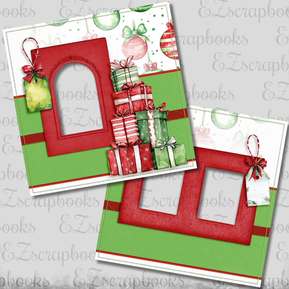 Whimsy Christmas Gifts - EZ Digital Scrapbook Pages - INSTANT DOWNLOAD