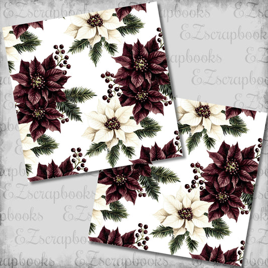 Joyful Poinsettias - Christmas Scrapbook Papers - 25-922