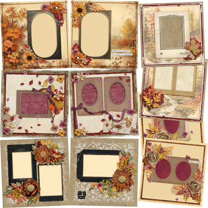 Moment in Time - Set of 5 Double Page Scrapbook Layouts - 25-1098