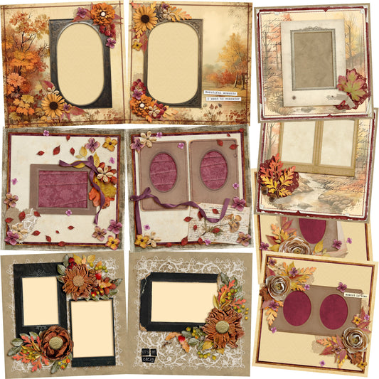 Moment in Time - Set of 5 Double Page Scrapbook Layouts - 25-1098