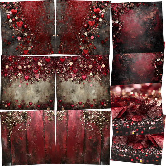 Valentine Sparkle NPM - Set of 5 Double Page Scrapbook Layouts - 26-1001