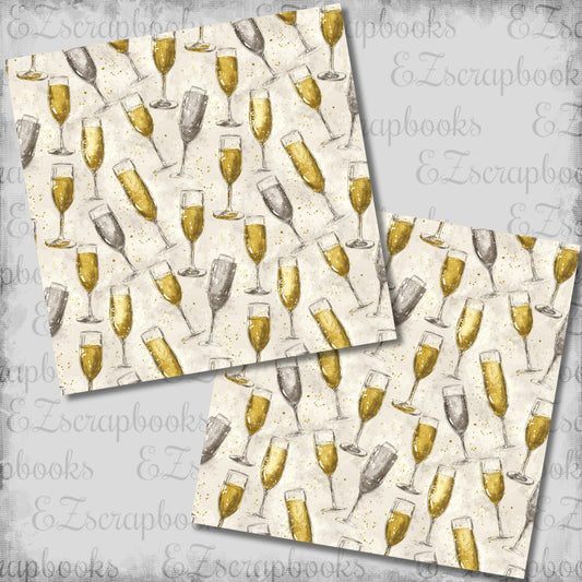 Vintage New Year Glasses - Scrapbook Papers - 26-025