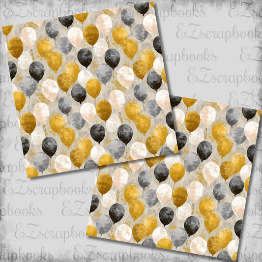 Vintage New Year Balloons - Scrapbook Papers - 26-024