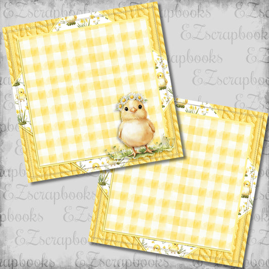 Easter Chick Yellow Cottagecore NPM - Scrapbook Layout - 26-127