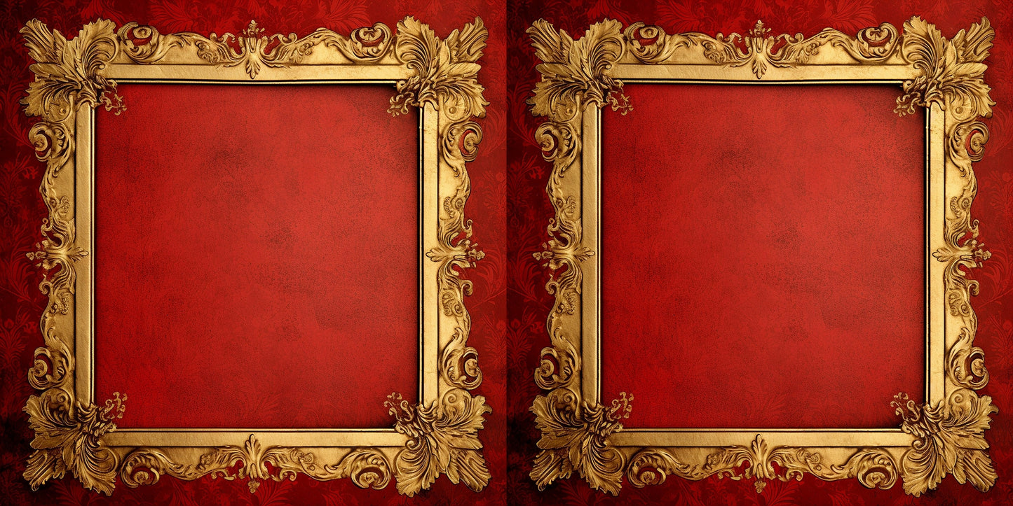 Christmas Baroque Frames NPM - Set of 5 Double Page Scrapbook Layouts - 25-1103