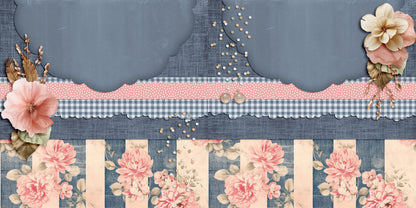Pink Denim NPM - Set of 5 Double Page Scrapbook Layouts - 26-1015