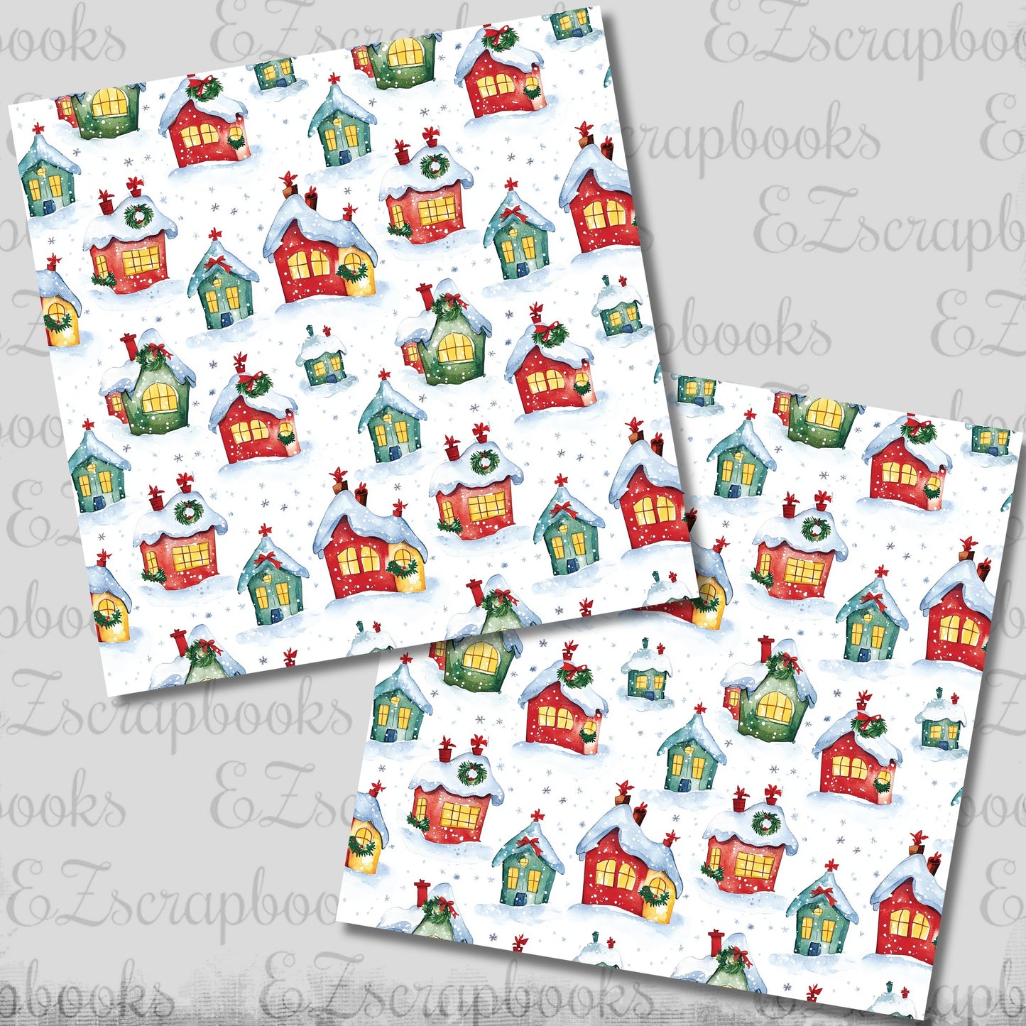 Whimsy Houses - Christmas Scrapbook Papers - 25-938