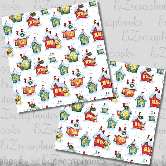 Whimsy Houses - Christmas Scrapbook Papers - 25-938