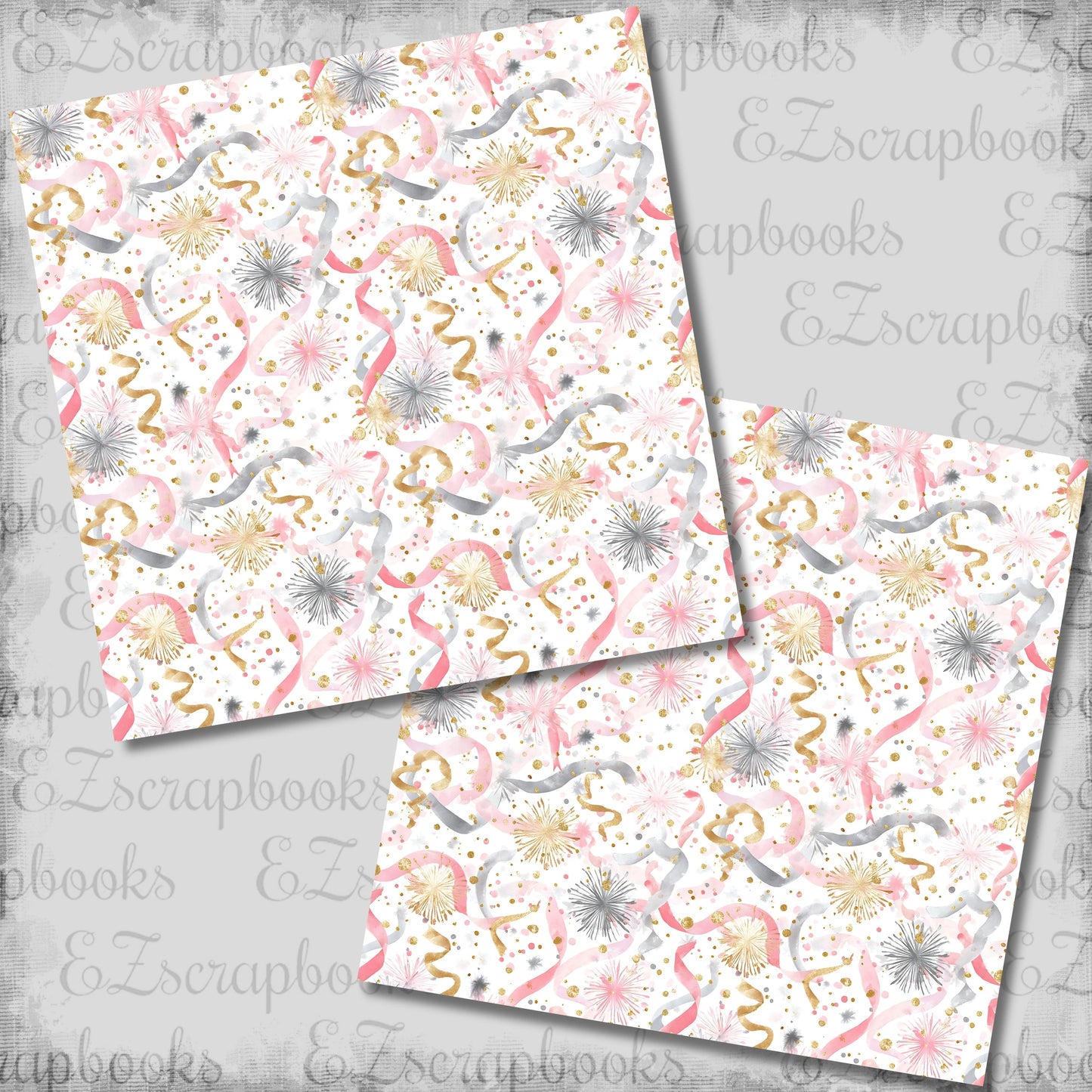 Coquette New Year Streamers - Scrapbook Papers - 26-012