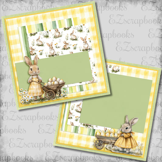 Easter Bunnies Yellow Cottagecore NPM - Scrapbook Layout - 26-131