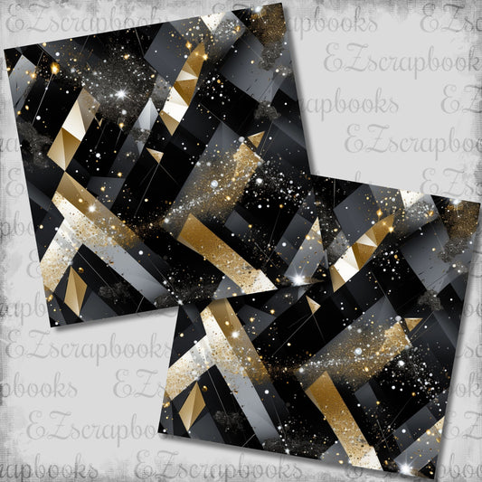 New Year Black Geo - Scrapbook Papers - 26-015