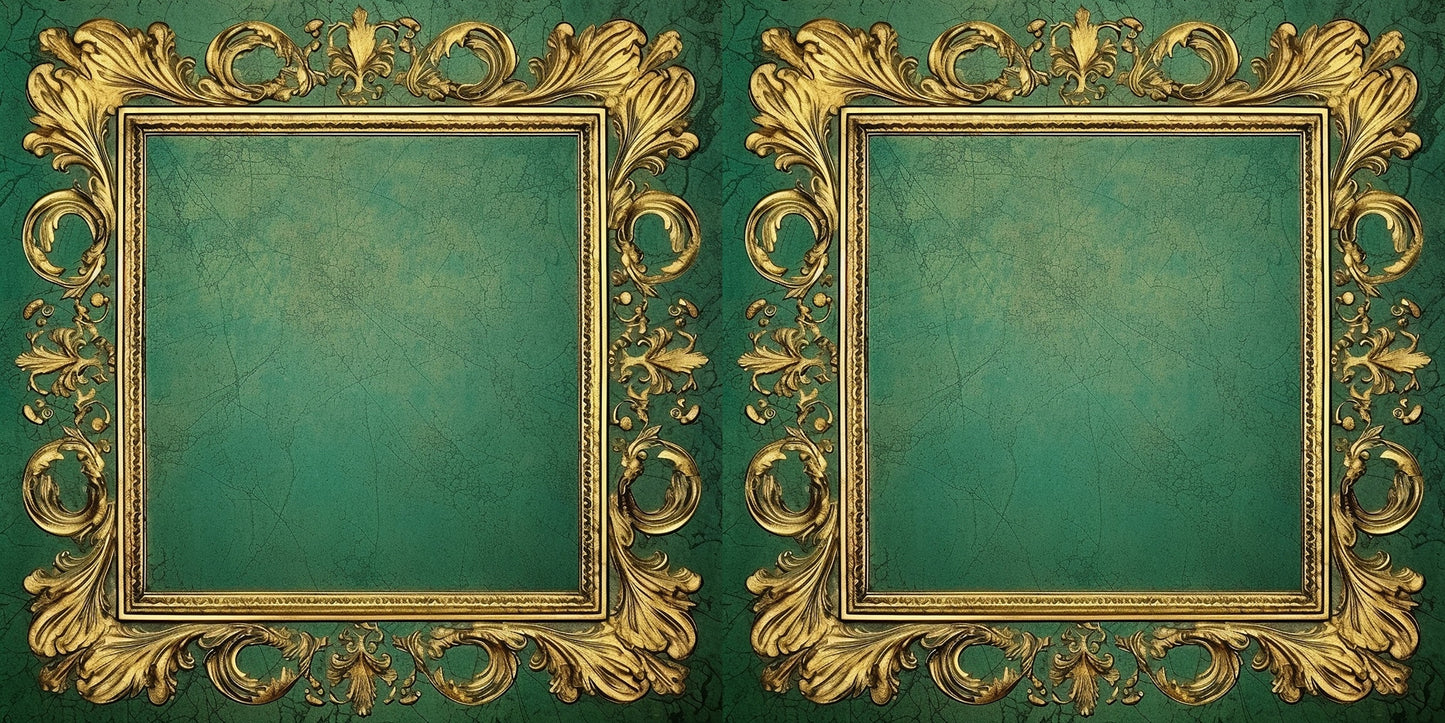 Christmas Baroque Frames NPM - Set of 5 Double Page Scrapbook Layouts - 25-1103