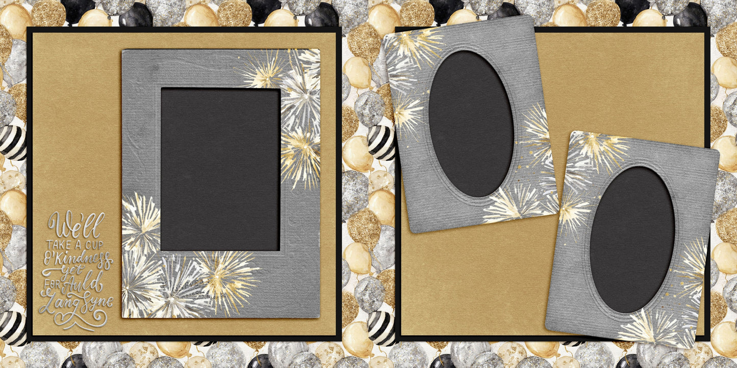 Happy New Year - Set of 5 Double Page Scrapbook Layouts - 26-1002
