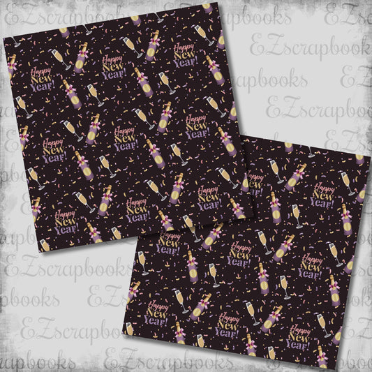 New Year Mauve Champagne - Scrapbook Papers - 26-020