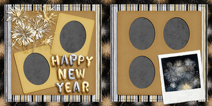 Happy New Year - Set of 5 Double Page Scrapbook Layouts - 26-1002