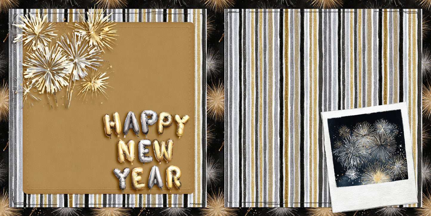 New Year Fireworks Photo NPM - Scrapbook Layout - 26-031