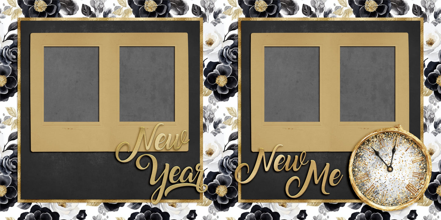 Happy New Year 2026 - Set of 5 Double Page Scrapbook Layouts - 26-1018