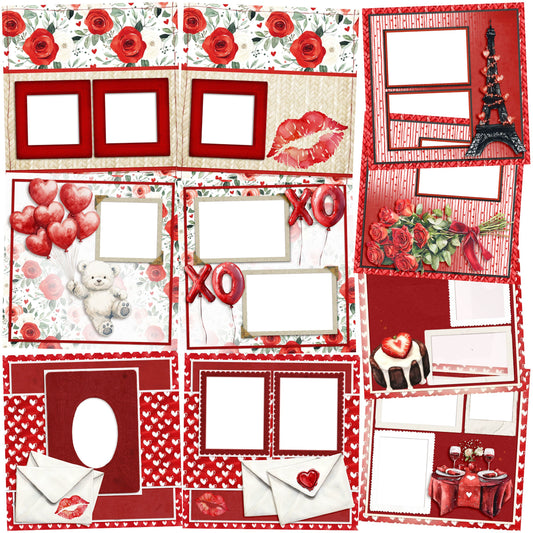 Valentine EZ Quick Pages -  Digital Bundle - 10 Digital Scrapbook Pages - INSTANT DOWNLOAD
