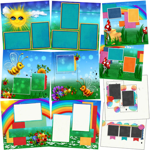 Vibrant Summer - Set of 5 Double Page Layouts - 1730