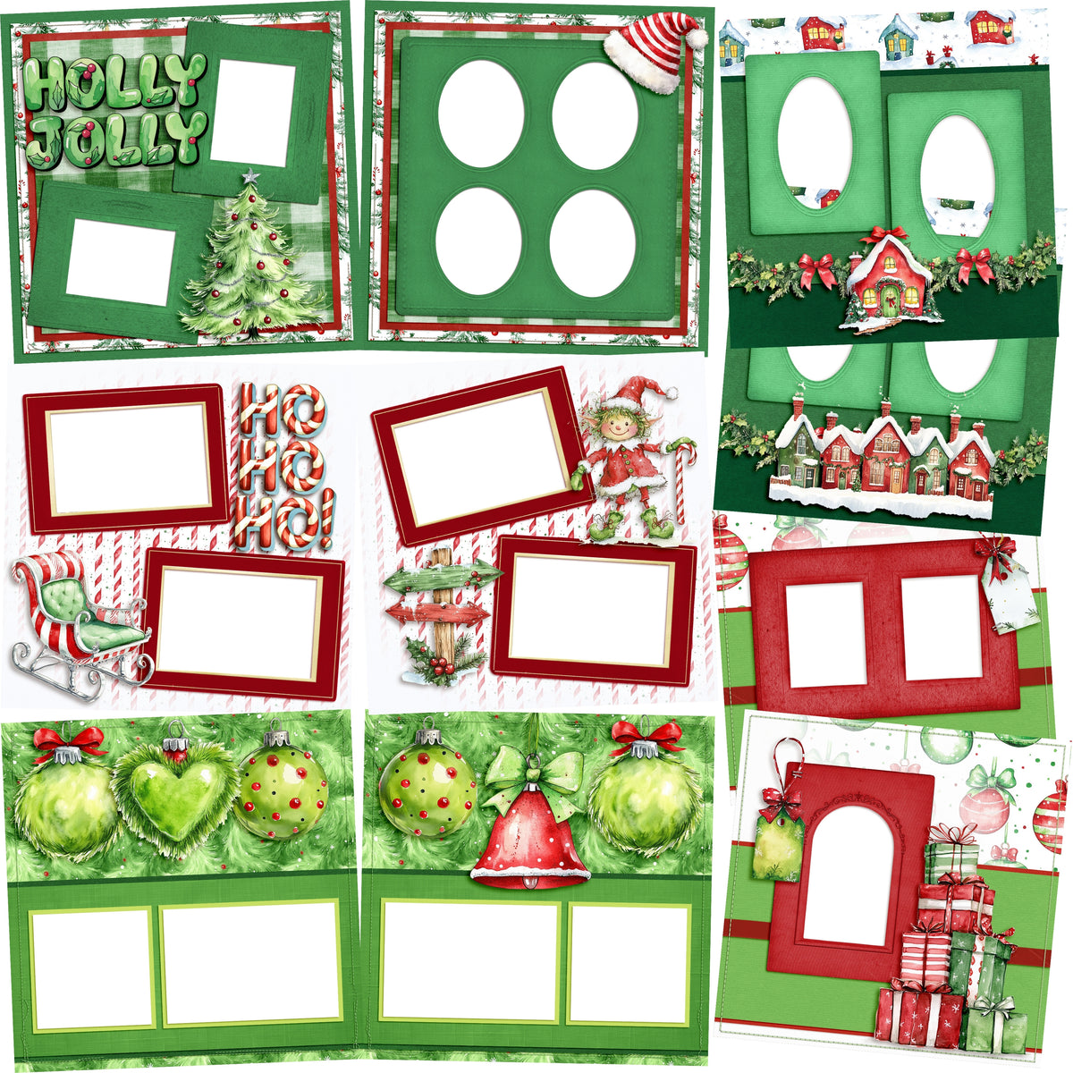 Whimsy Christmas EZ Quick Pages -  Digital Bundle - 10 Digital Scrapbook Pages - INSTANT DOWNLOAD