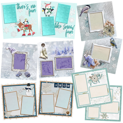 Winter Days Set of 5 Double Page Layouts