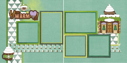 Visiting Santa Boy - Set of 5 Double Page Scrapbook Layouts - 1092
