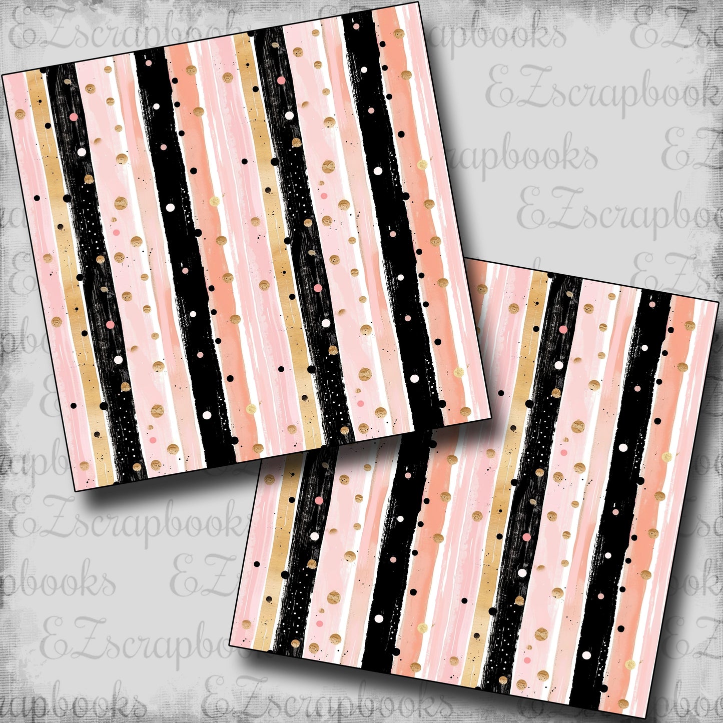 Cute Pink Halloween Stripes - Scrapbook Papers - 24-780