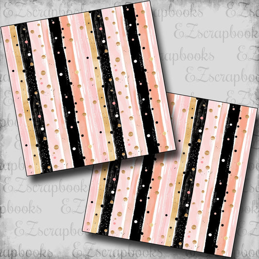 Cute Pink Halloween Stripes - Scrapbook Papers - 24-780