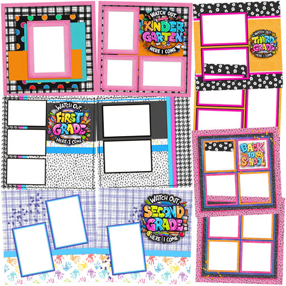 Back to School Girl Collection 1 EZ Quick Pages -  Digital Bundle - 10 Digital Scrapbook Pages - INSTANT DOWNLOAD