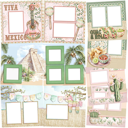 Viva Mexico EZ Quick Pages -  Digital Bundle - 10 Digital Scrapbook Pages - INSTANT DOWNLOAD