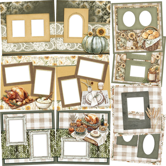 Grateful Feast EZ Quick Pages -  Digital Bundle - 10 Digital Scrapbook Pages - INSTANT DOWNLOAD