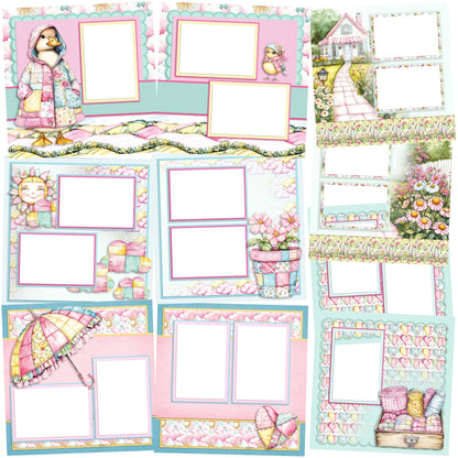 Patchwork Spring EZ Quick Pages -  Digital Bundle - 10 Digital Scrapbook Pages - INSTANT DOWNLOAD