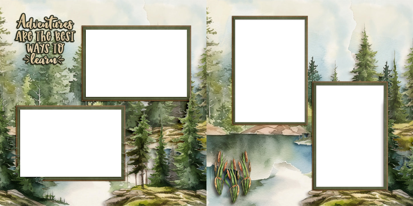 Outdoor Adventures - EZ Digital Scrapbook Pages - INSTANT DOWNLOAD