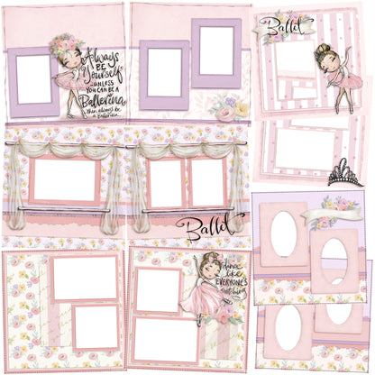 Ballet - Brown Hair - EZ Quick Pages - Digital Bundle - 10 Digital Scrapbook Pages - INSTANT DOWNLOAD