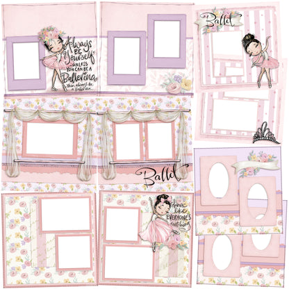 Ballet - Black Hair - EZ Quick Pages - Digital Bundle - 10 Digital Scrapbook Pages - INSTANT DOWNLOAD