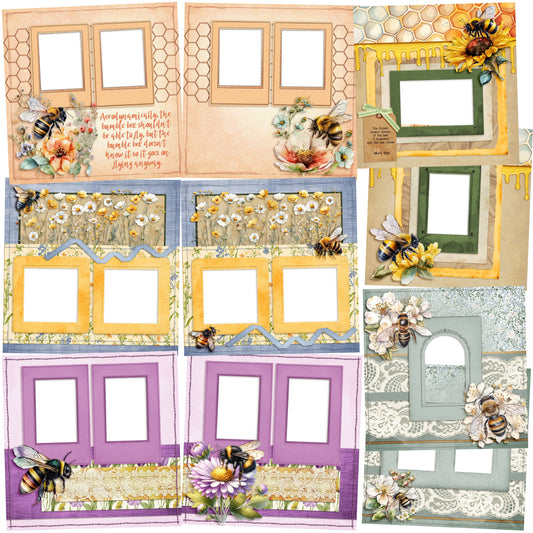 Honey Bee EZ Quick Pages -  Digital Bundle - 10 Digital Scrapbook Pages - INSTANT DOWNLOAD