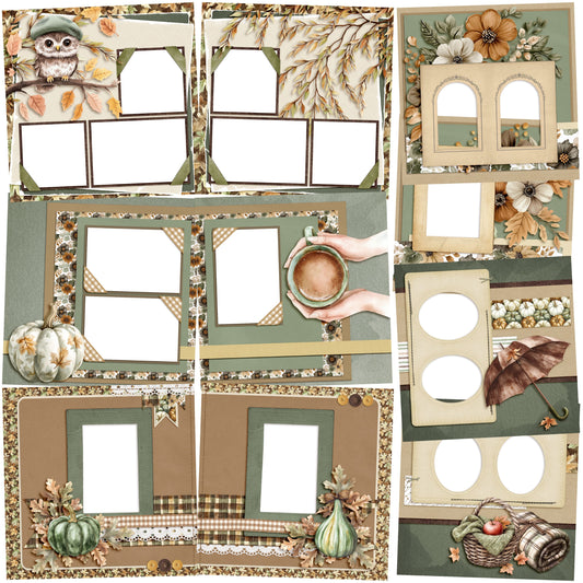 Autumn Gallery EZ Quick Pages -  Digital Bundle - 10 Digital Scrapbook Pages - INSTANT DOWNLOAD