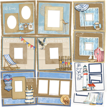 Beach Days EZ Quick Pages -  Digital Bundle - 10 Digital Scrapbook Pages - INSTANT DOWNLOAD