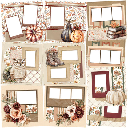 Spelling Autumn EZ Quick Pages -  Digital Bundle - 10 Digital Scrapbook Pages - INSTANT DOWNLOAD