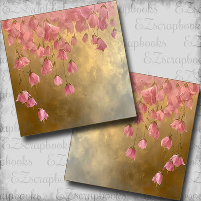 Pink Flower Cascade NPM - Scrapbook Layout - 25-540