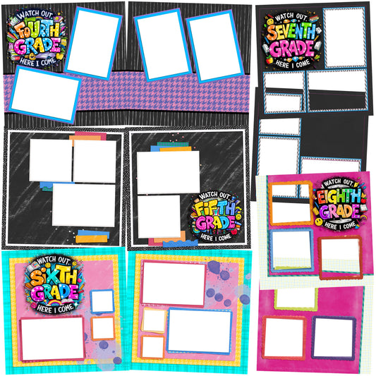 Back to School Girl Collection 2 EZ Quick Pages -  Digital Bundle - 10 Digital Scrapbook Pages - INSTANT DOWNLOAD