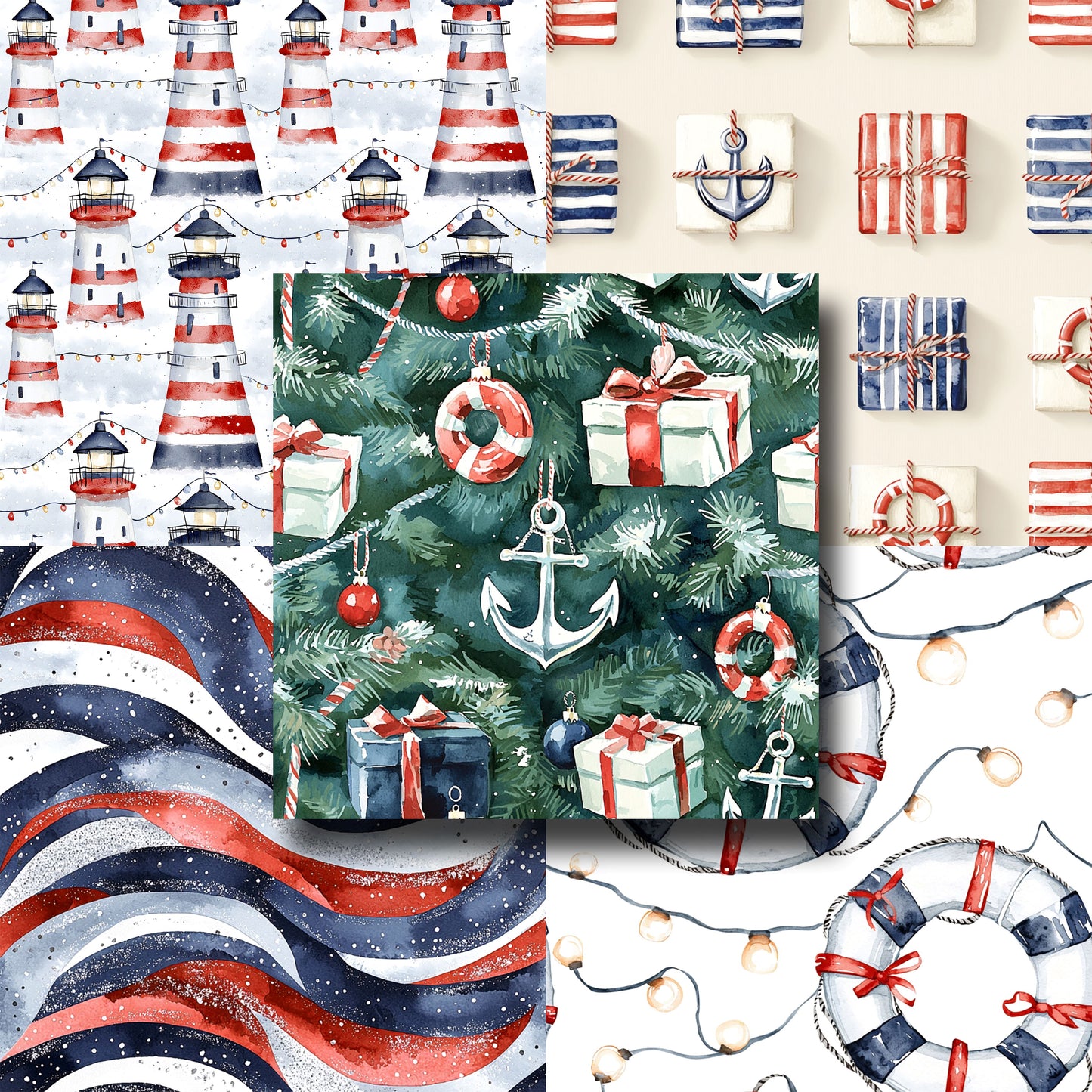 Nautical Noel - 12X12 Scrapbook Paper Pack - 25-8013